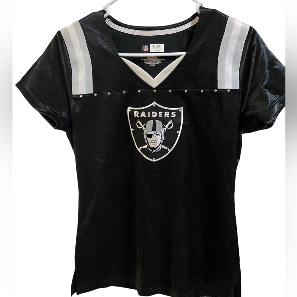 Vintage Oakland Raiders Women’s High End Black Jeweled M Jersey NFL Las Vegas